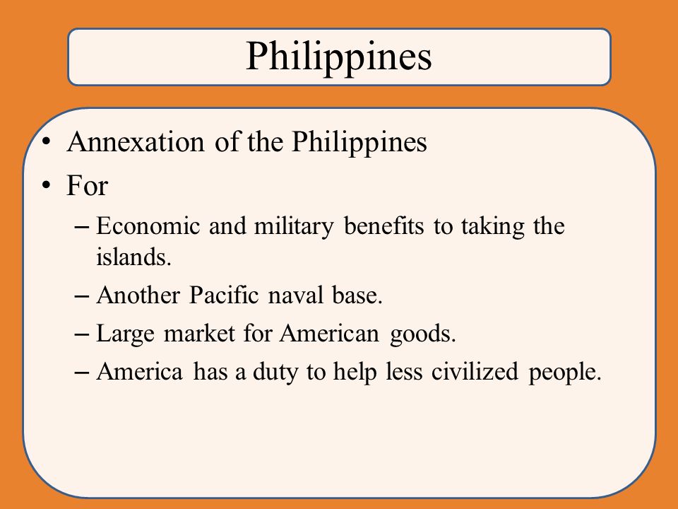 The annexation of the filipinos